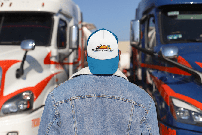 Back shot truck driver